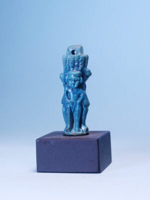 Egyptian Faience Amulet of Amun-Re and Horus