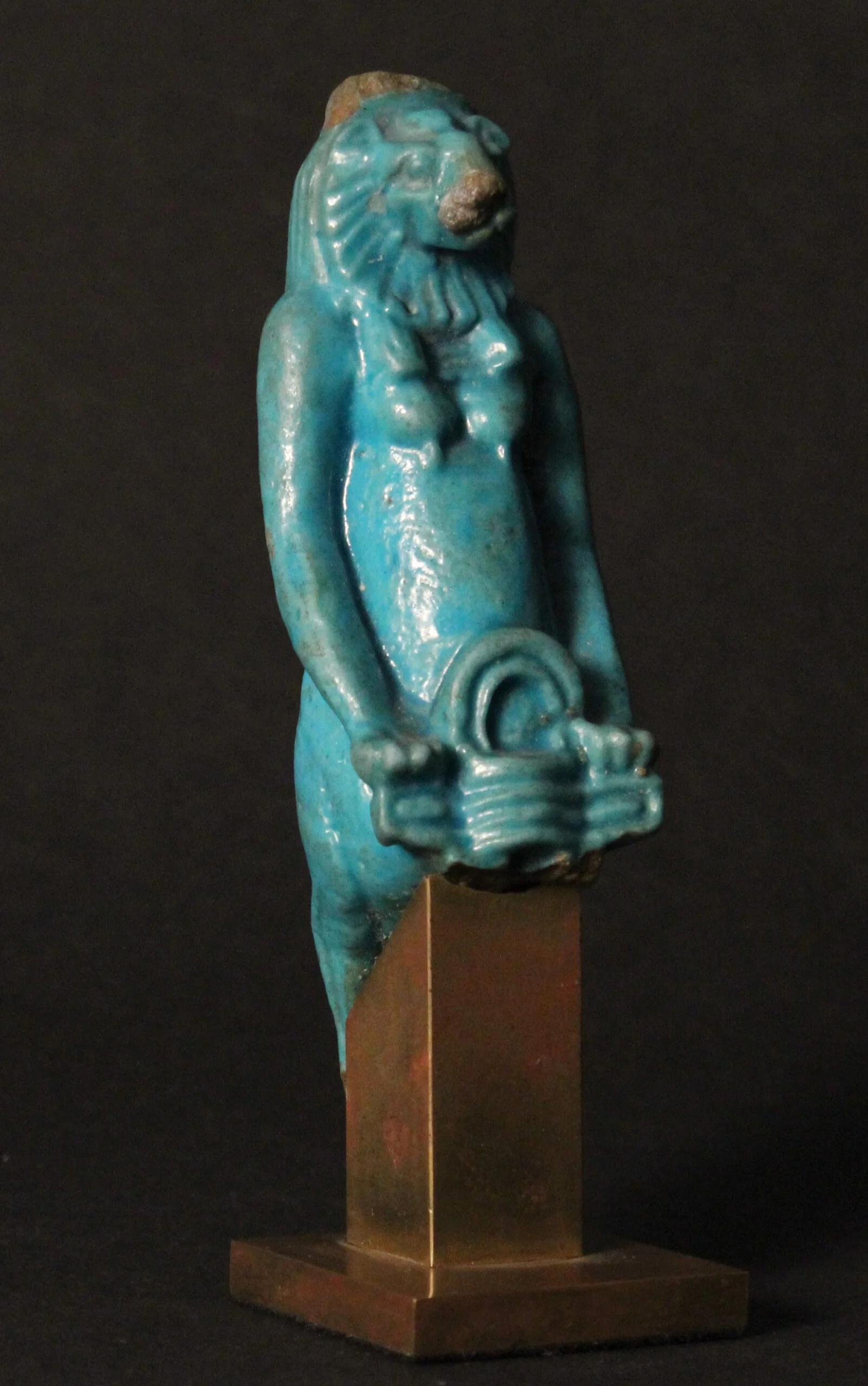 Egyptian Faience Lion-Headed Taweris