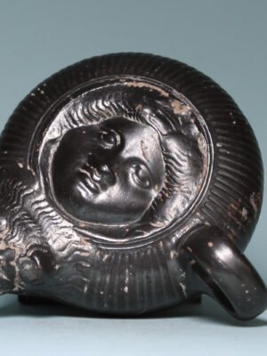 Apulian Black Glazed Guttus: Medusa