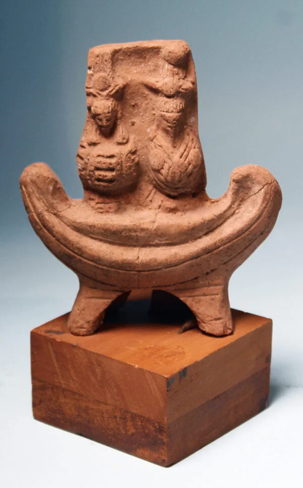 Egyptian Terracotta Boat with Canopic Jars