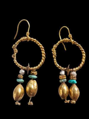 Byzantine Turquoise and Gold Earrings