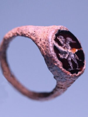 Roman Iron Ring with Carnelian Intaglio of Eros