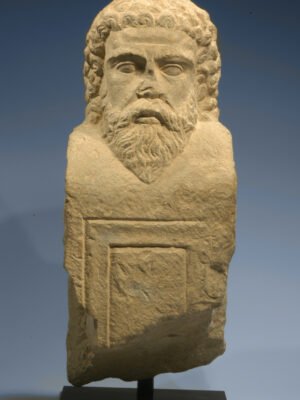 Roman Limestone Bust of a Philosopher
