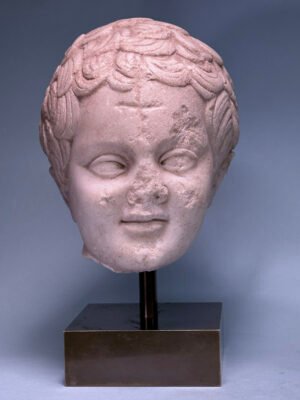 Roman Marble Head of a Boy