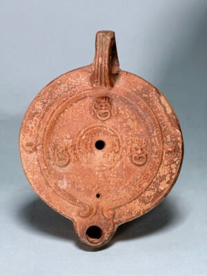 Roman Oil Lamp: Theater Masks